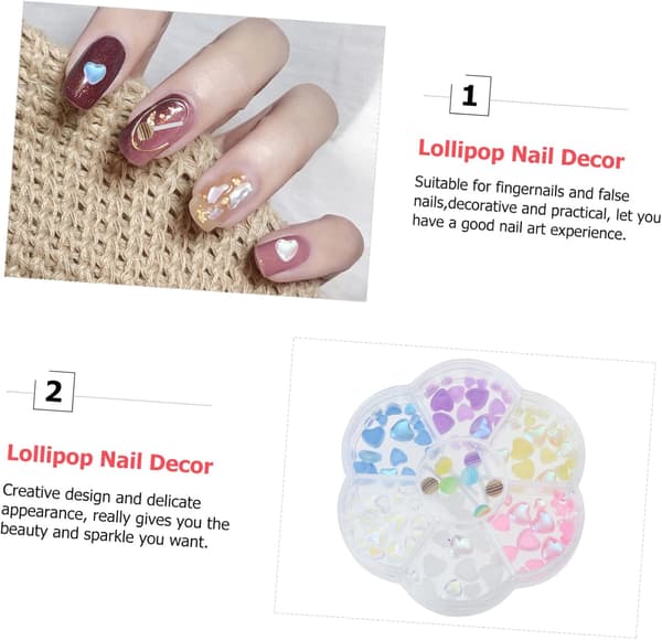DIY Dekorative Neglecharms Sæt Hjerte Glas Rhinestones til Manicure Kunst