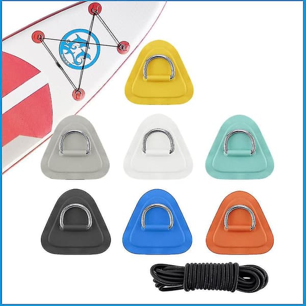 1 Sett D-Ring Pute Pvc Patch Båt Dekk Rigging 5m Svart Elastisk Bungee Tausett For Stand Up Paddle Board Sup Dekk Tilbehør-oransje