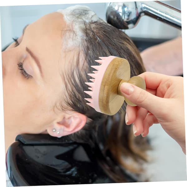 Hovedbundsmassageapparat Hårbørste Lyserød Silikone Shampoo Børste Bløde Silikonebørster
