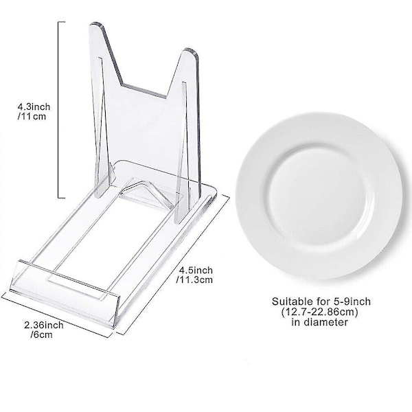 Aftagelig Display Stativ Holder Til Bakke Transparent Høj Kvalitet. (transparent) (2 stk)