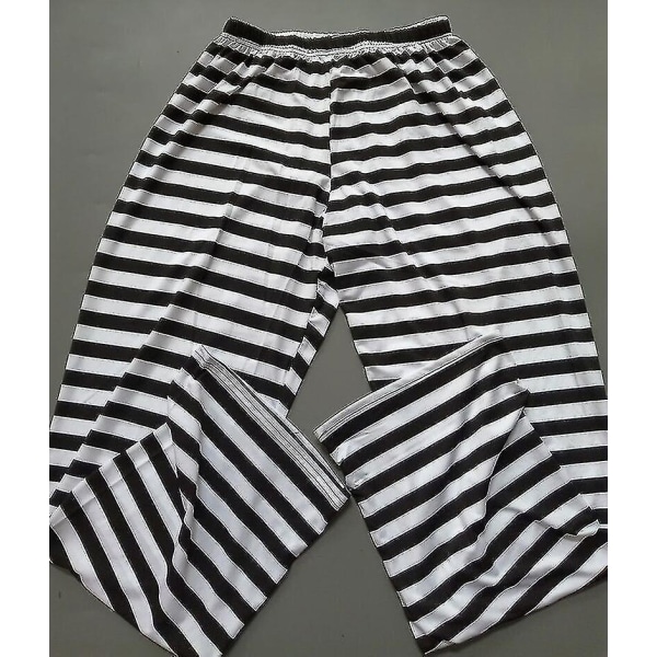 Black White Stripes Prisoner Costume Rollespill for voksne