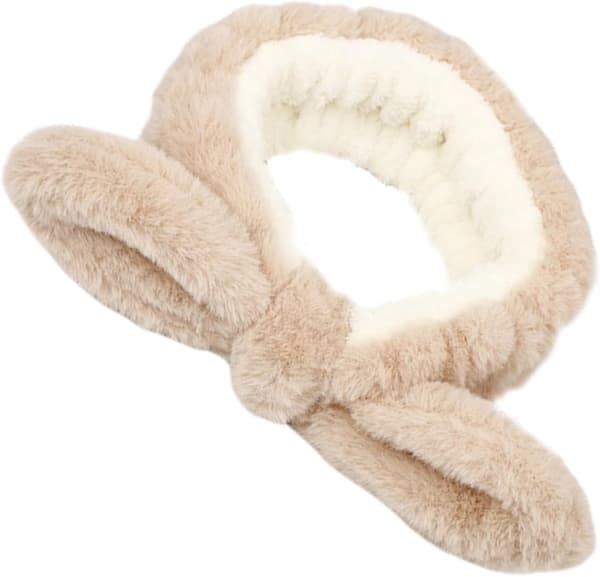 Imitasjon Kaninhårstropp Fluffy Pannebånd for Kvinner Dusjhodeplagg og Sminke Hårbånd