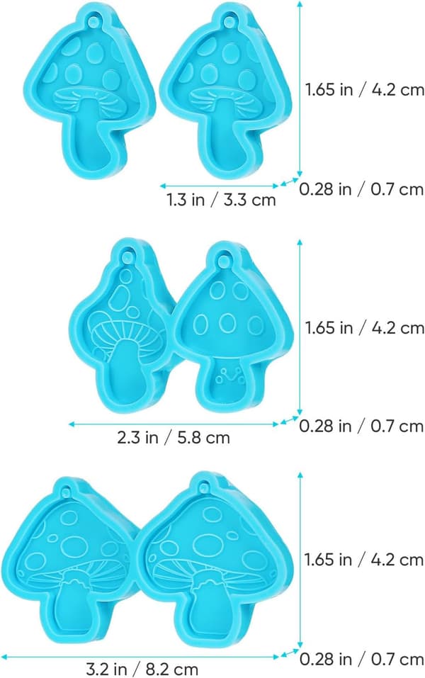 4 stk soppformet silikon øredobbformsett Non-Stick DIY anhengsform