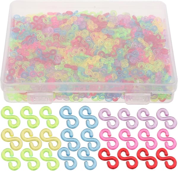 1000 stk gummibåndarmbåndklemmer for DIY smykketilbehør, solid plastmateriale