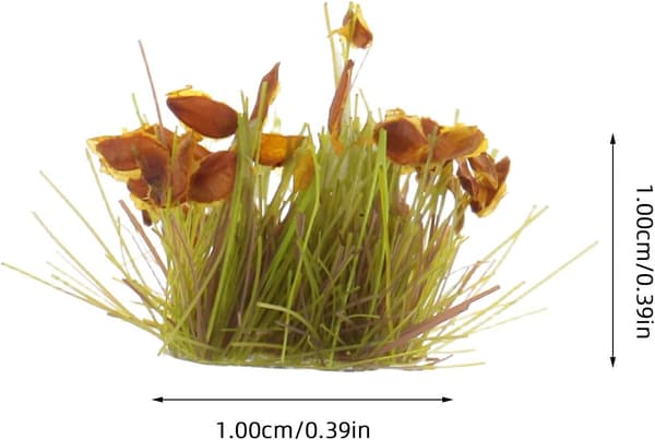 Miniatyr gresstuster gul 24 stk. Modelljernbane statiske gressklynger