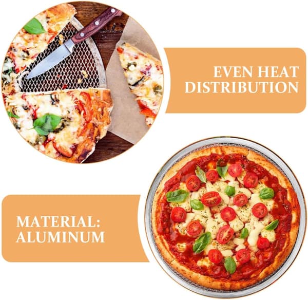 4 stk. bageforme i aluminium til pizza med ekspertudførelse og jævn varmefordeling