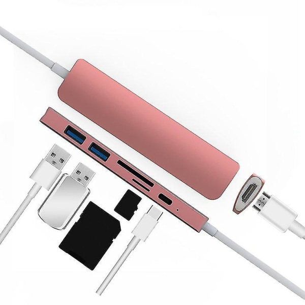 6-i-1 Type-C Hub-adapter med 4K HDMI-utgang USB-hub