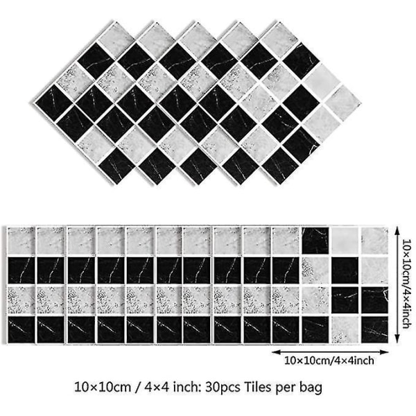 Gulv- og veggflisoverføringsklistremerker 10x10cm for kjøkken og bad