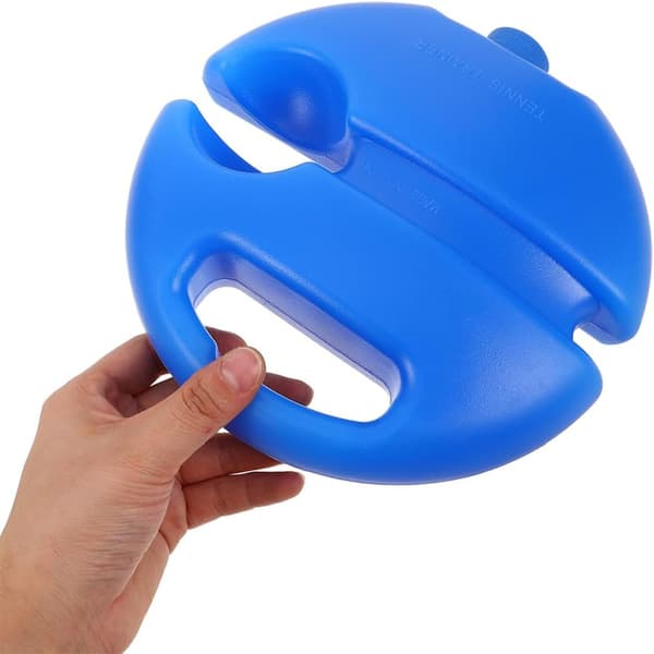 Tennis Tränare Rebounder Kit med Blå Rund Bas, 2 Elastiska Strängbollar för Soloträning