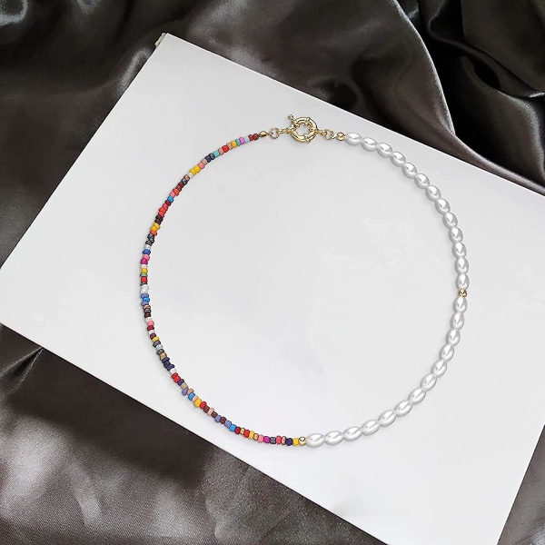Bohemiskt Pärlchockerhalsband för Kvinnor