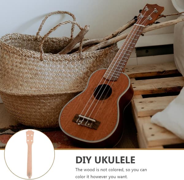 DIY træ ukulele hals emne til håndarbejdsprojekter, letvægts og sikkert bærbart design