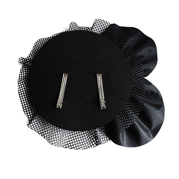 Hatt for årlig møte, hatt med slør, sløyfe, topphatt med hårklipp for Halloween