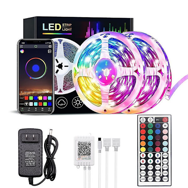 10m RGB LED-remsa med Bluetooth-styrning från telefonen