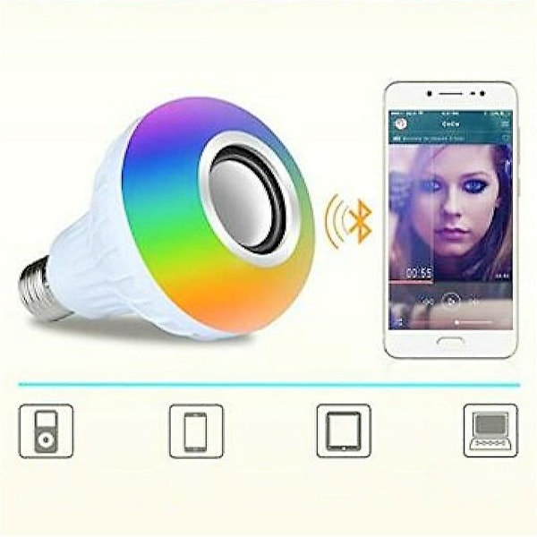 Bluetooth-valolamppukaiutin 12w Älykäs LED E27 E26 B22