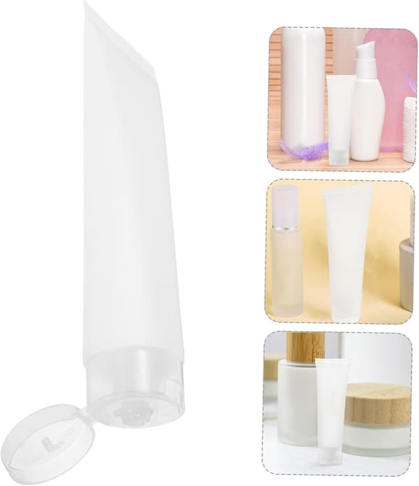 Resetoalettbehållare 4st 100ml Plast Påfyllningsbara Klämflaskor