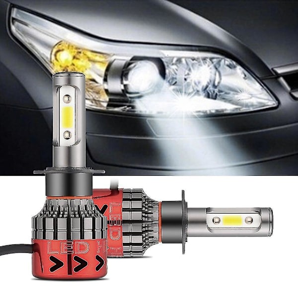 H7 Auton LED-ajovalot 12V 6000K 60W COB-siruilla Varustetut Etuvalot