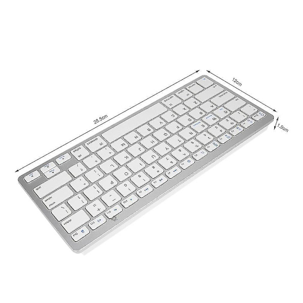 Hopeaa Ultra-ohut Langaton Bluetooth-näppäimistö iPad Mini Mac