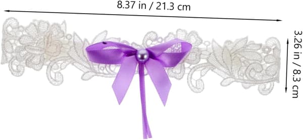 2 stk. perlebue-strømpebånd elegant stretch blonde blomster bryllupsstrømpebåndsett