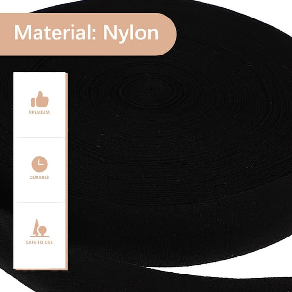 2 ruller nylon elastikbånd til syning af tøj, sko, bælter, linninger, meter strækbart bånd