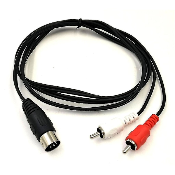 5-pin DIN-plugg hann til 2 RCA for Electrophonic Bang & Olufsen Quad Stereo System 1.5m