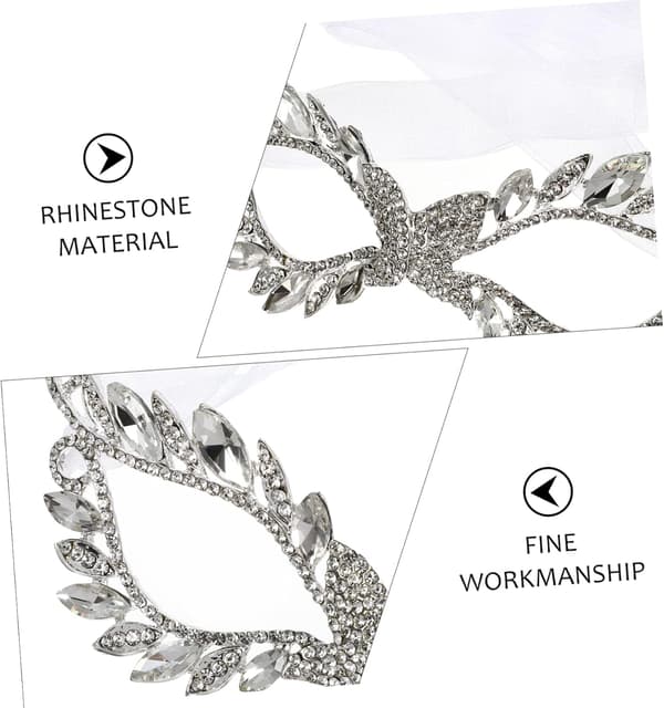 Rhinestone Halv Maskerade til Kvinder Elegant Kostume Tilbehør