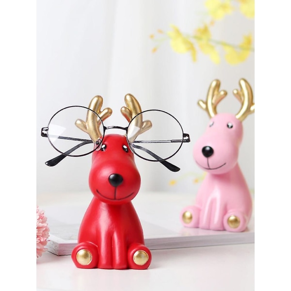 Eläimen muotoinen silmälasipidike Deer Resin Figurines -lasiteline