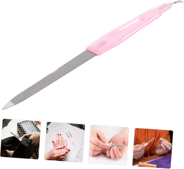 48 stk. dobbeltsidet neglefilsæt i rustfrit stål til kvinder Bærbar manicure og pedicure neglebuffer