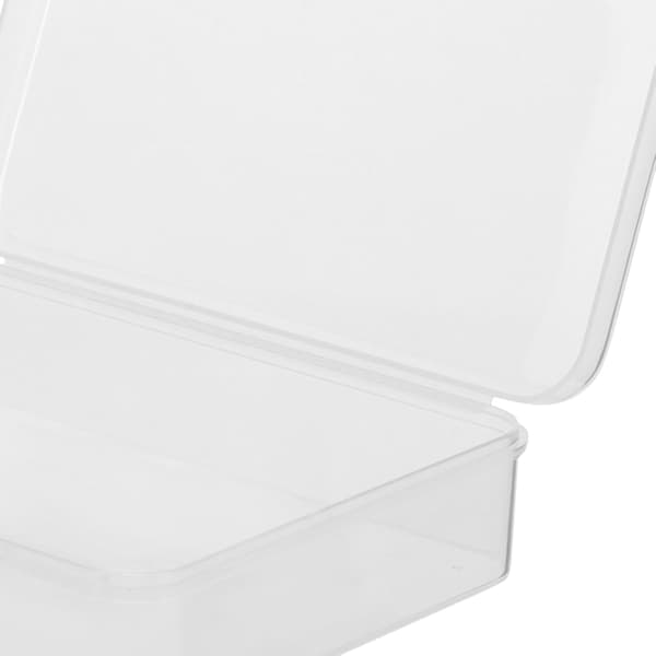 6 stk. mini opbevaringsbokse i plast med låg 4,5 x 3,4 tommer rektangulær organizer
