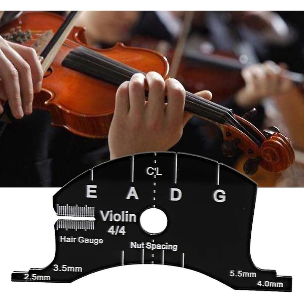 Violinbro, 4/4 Violinbro Fingerbrætsskraber Kulfiber Sort Multifunktionel Skabelon Reparationsreferenceværktøj (sort 1 stk)