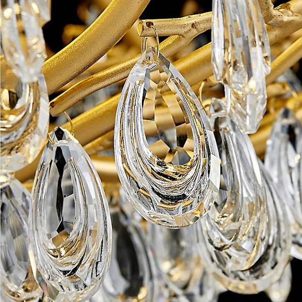 60cm Luksus Krystal Lysekrone Guld Loftlampe Dendritisk