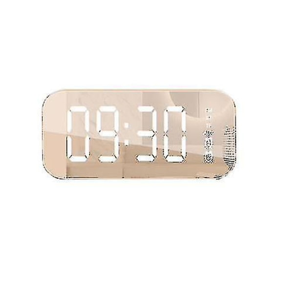 Multifunktionell LED-digital väckarklocka, Bluetooth-högtalare, nattduksbord Luminous elektronisk musikbox