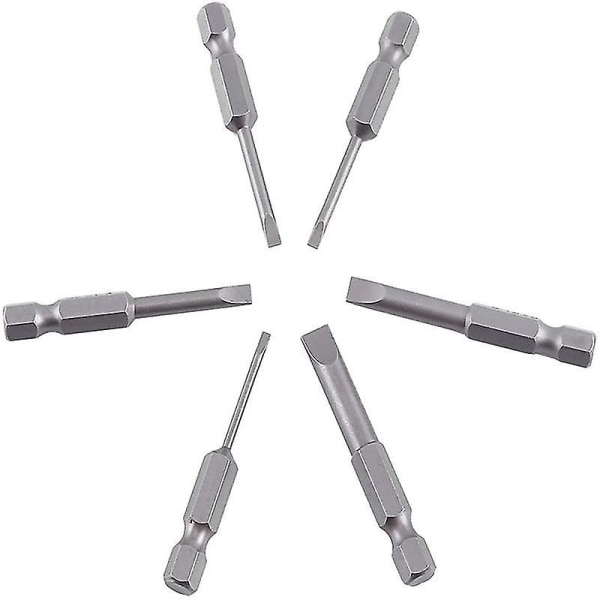 Platt Skruvmejselbits Set Hexagonala Skruvmejselbits (6-pack, Silver)