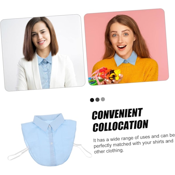 1 st Fuskkrage för Kvinnor Mångsidig Avtagbar Halvskjortkrage Accessoar