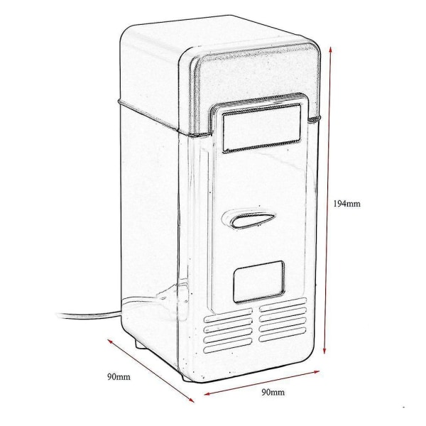USB-virralla toimiva kannettava minijääkaappi autoon juomille ja kosmetiikalle