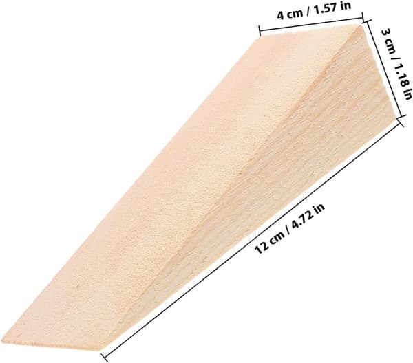 4 st dörrbottenkil, triangulära block, träddörrkil, slät yta, mångsidig användning, beige