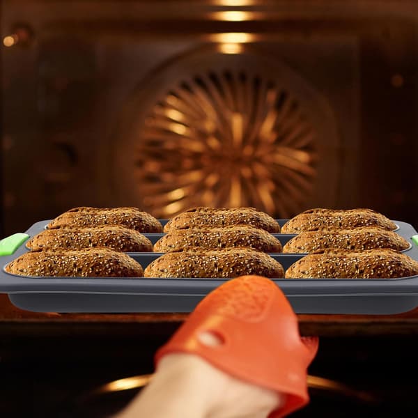 Bageform med tre riller, non-stick silikoneform, robust silikonemateriale