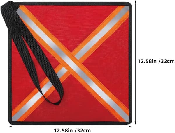 2 stk. røde reflekterende sikkerhetsflagg for tilhengere, godt synlige varslingsflagg