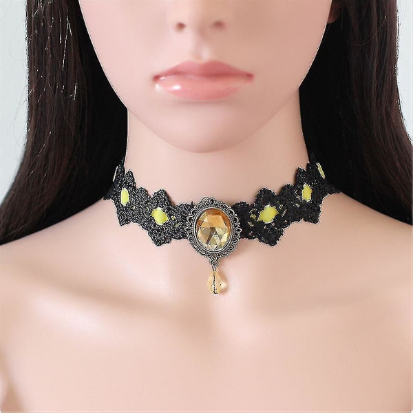 Mode Choker Halsband Smycken Gem Velvet Chain Punk Sexig Collier Gothic