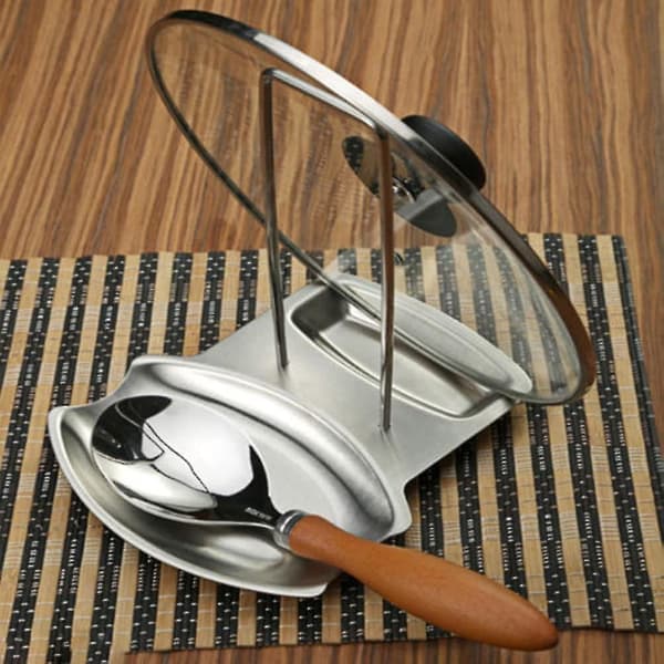 Ske Rest Lid Holder Rest Rustfrit Stål Køkkenredskaber