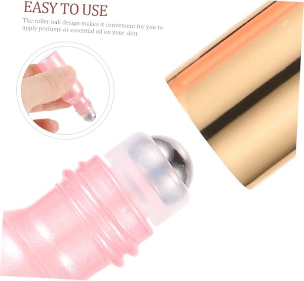 10 st 5 ml påfyllningsbara glasflaskor med läckagesäkra guldkorkar, tomma bärbara roll-on-flaskor för eteriska oljor