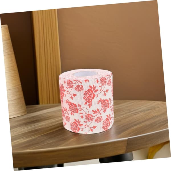 Rosetoiletpapir med blomsterprint til badeværelsesartikler til julepynt