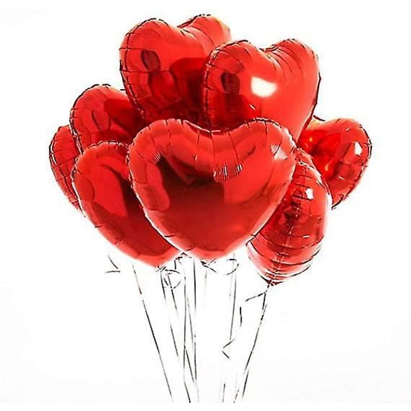 20 stk 18 tommer rødt hjerte kærlighed folie balloner bryllup fødselsdag