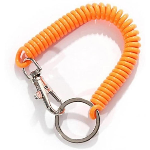 Spiral Stretch Nyckelring Elastisk Fjäderrep Nyckelring Utomhus Anti-förlorad Telefon Fjädernyckel Snodd Spänne Haken