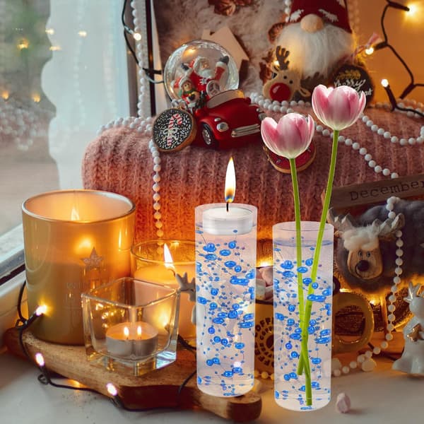 30 stk. kunstige perlekæder i blå imiteret perlekæde til DIY bryllupsbuketdekorationer
