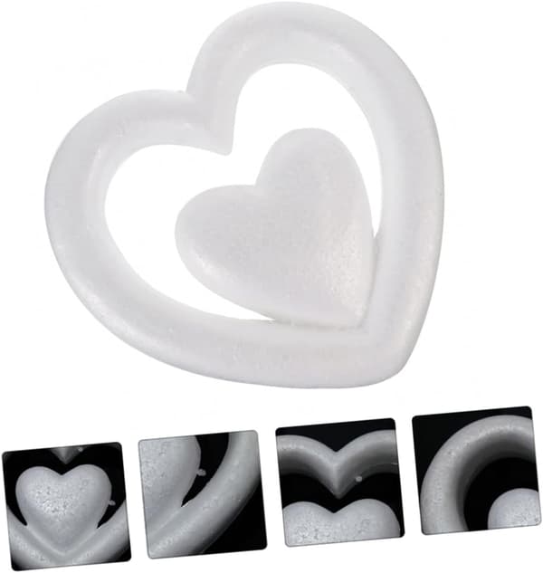 Hvit 38 cm hjerteanheng DIY håndverkspynt til bryllup Valentinsdag-dekor