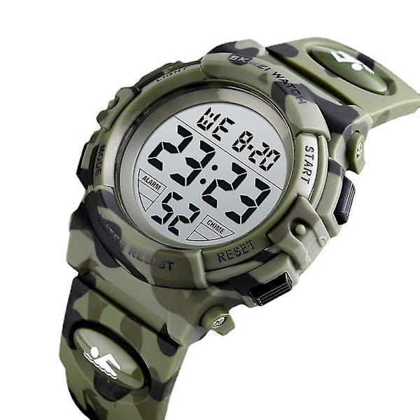Skmei Barnklocka Färgglad LED Hushålls Sport Barn Elektronisk Klocka Deep blue camouflage