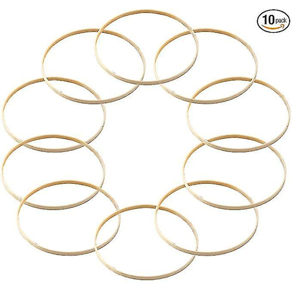 10 stk Tre Bambus Blomsterkrans Makrame Ringer