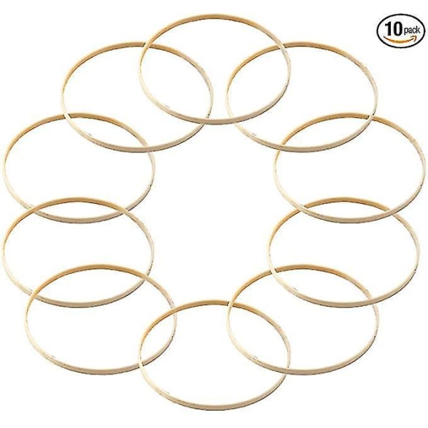 10pcs Wooden Bamboo Floral Hoop Wreath Macrame Rings