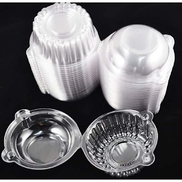 50 stk. PE-material Plastik Enkelt Individuel Cupcake Muffin Kuppelholdere Kasser Kopper Pods