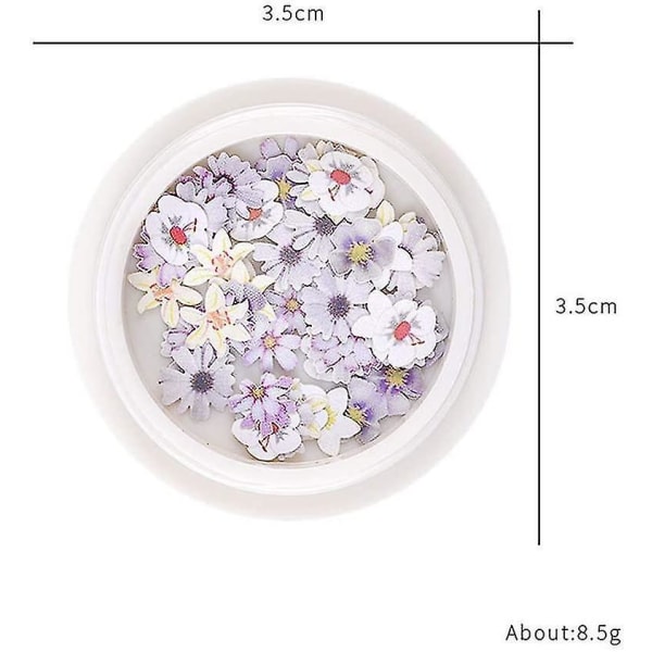 300 stk Små blomsternegledekaler med blomster 3D-nail Art-klistermærker